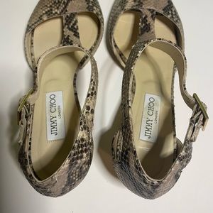 Jimmy Choo Python Print Wedge Sandal | Size 40.5